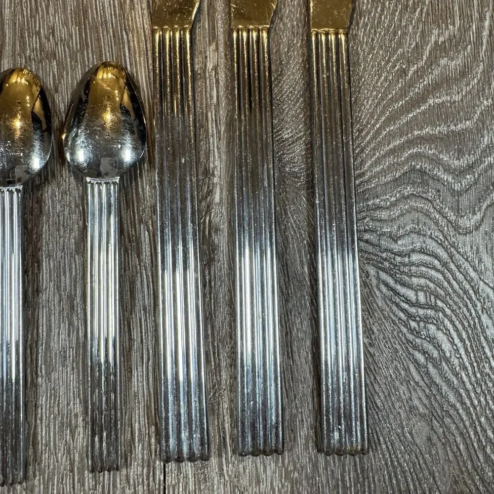 Lot of 12 IKEA Strateg Knives Spoons Forks Flatware Ribbed Ehlen Johansson 1990s